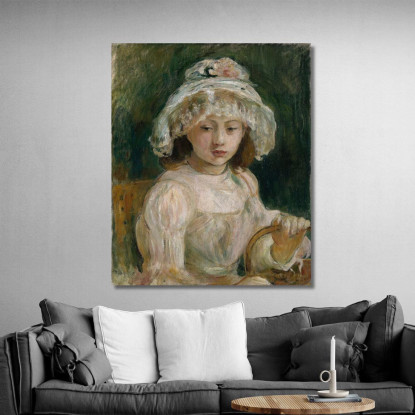 Giovane Ragazza Con Cappello Berthe Morisot bmr56 quadro stampato su tela