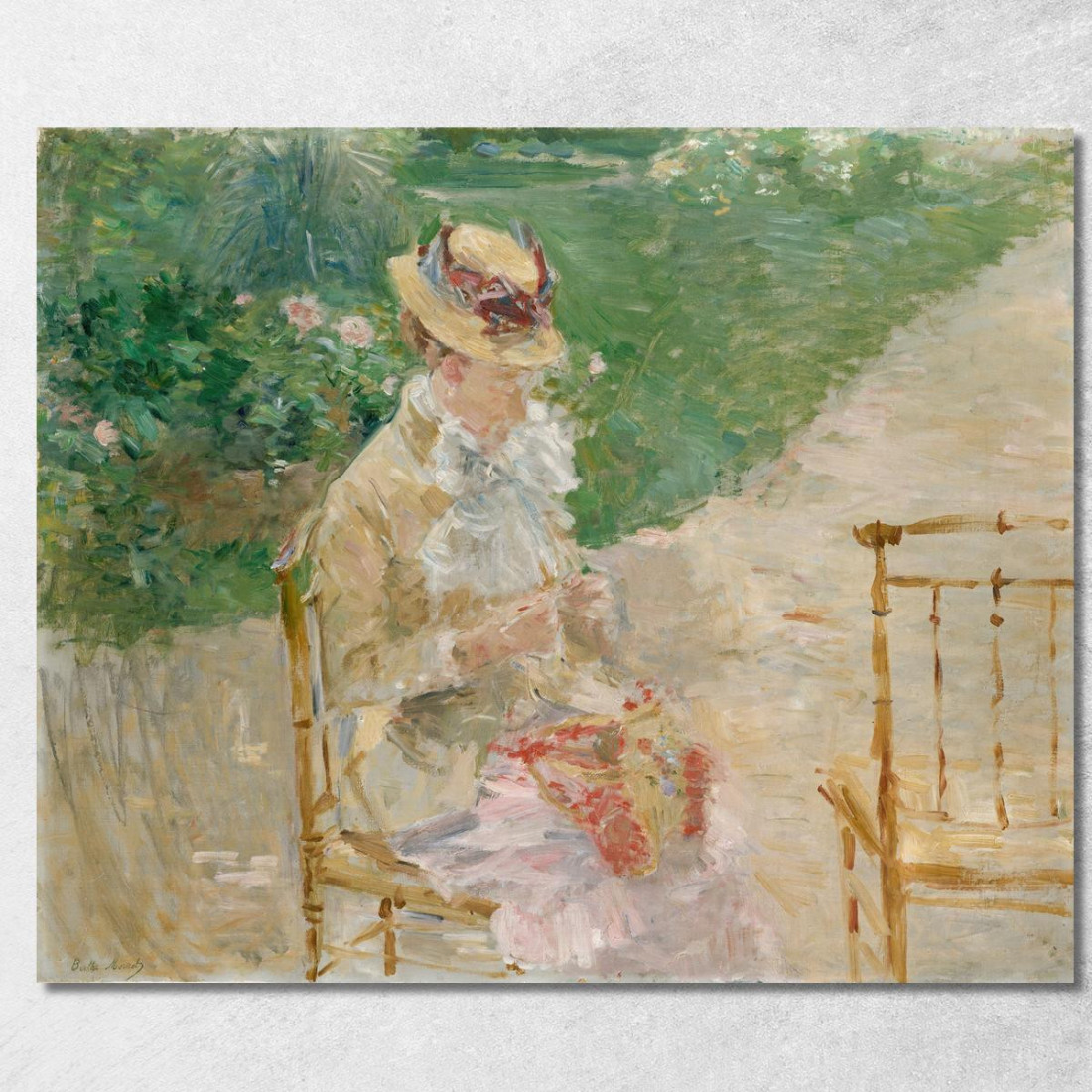 Giovane Donna Che Lavora A Maglia Berthe Morisot bmr58 quadro stampato su tela Giovane Donna Che Lavora A Maglia Berthe Morisot bmr58 quadro stampato su tela