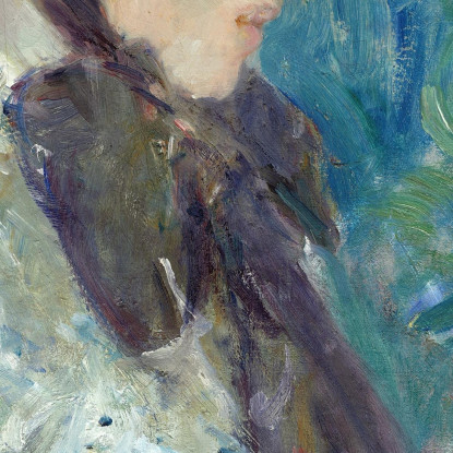 Giovane Donna Con Cappello Di Paglia Berthe Morisot bmr59 quadro stampato su tela