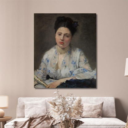 Giovane Donna Berthe Morisot bmr60 quadro stampato su tela