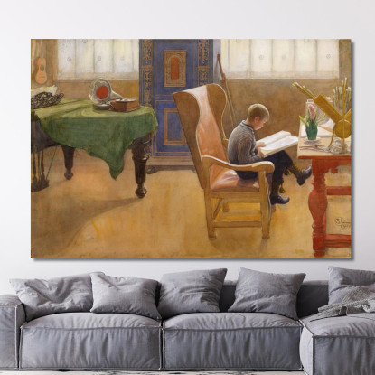 Esbjörn Nell'Angolo Di Studio Carl Larsson clr10 quadro stampato su tela
