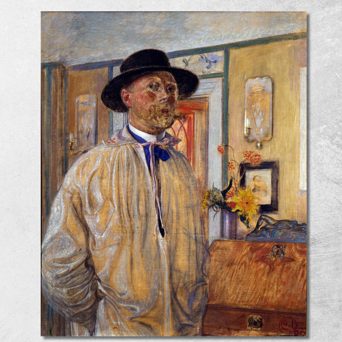 Autoritratto Carl Larsson clr51 quadro stampato su tela Autoritratto Carl Larsson clr51 quadro stampato su tela