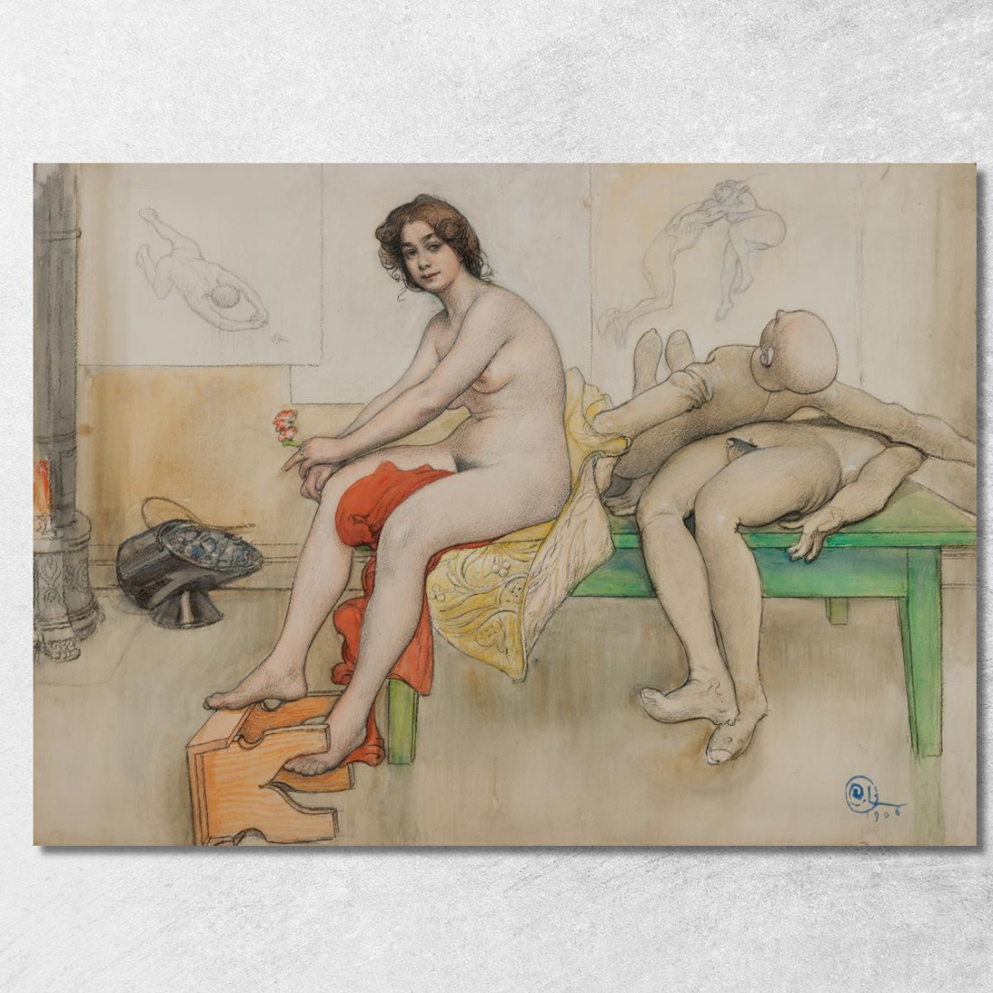La Modella E I Manichini Carl Larsson clr54 quadro stampato su tela La Modella E I Manichini Carl Larsson clr54 quadro stampato su tela