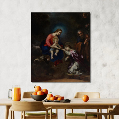 Il Matrimonio Mistico Di Santa Caterina D'Alessandria Carlo Dolci cdl10 quadro stampato su tela