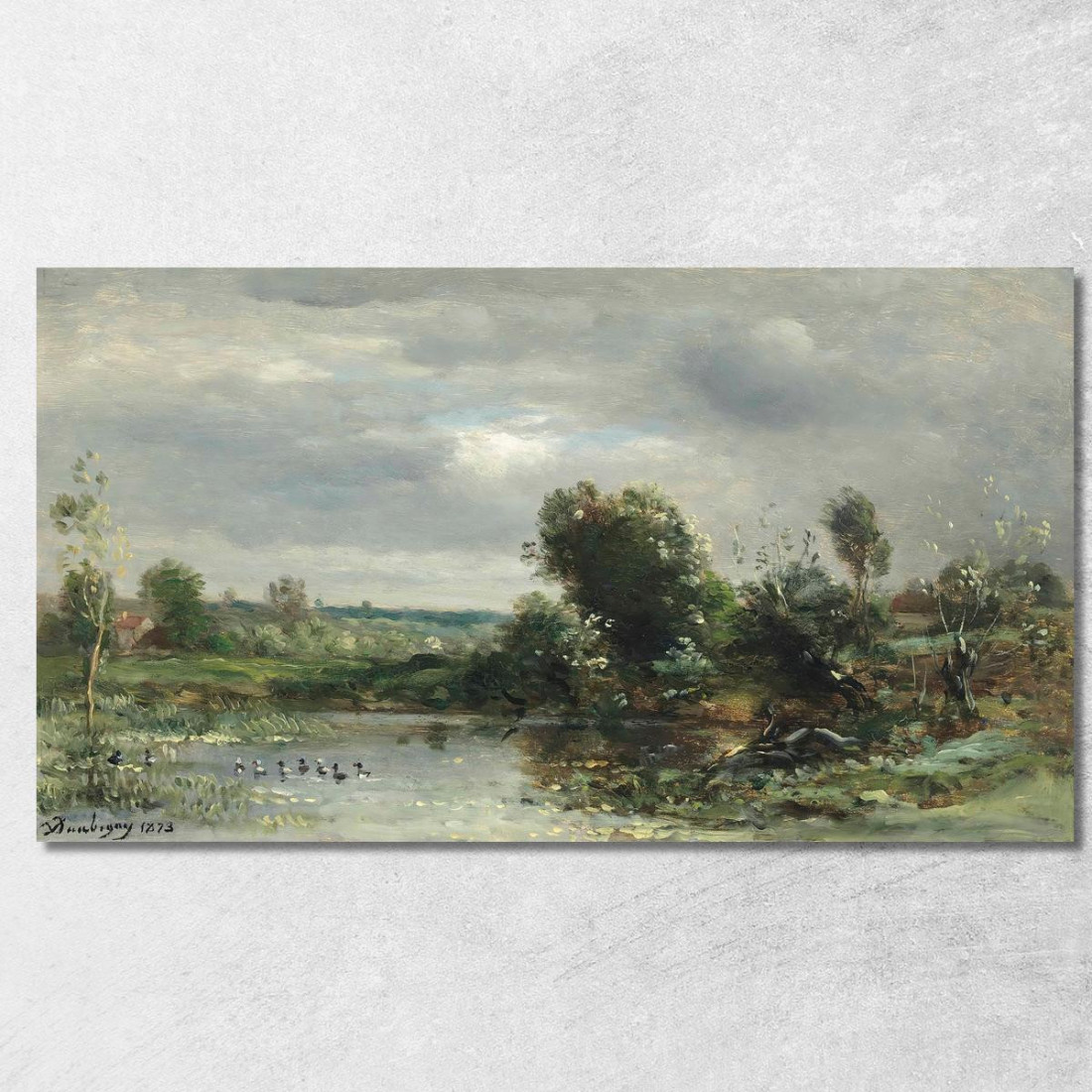 Anatroccoli Su Un Lago Charles François Daubigny cfd22 quadro stampato su tela Anatroccoli Su Un Lago Charles François Daubigny cfd22 quadro stampato su tela