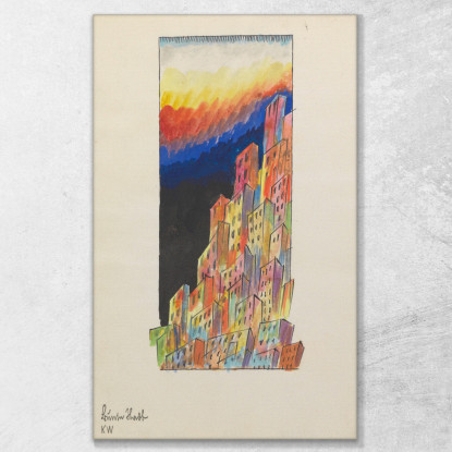 Colorata Città Di Graz Karl Wiener kwn81 quadro stampato su tela