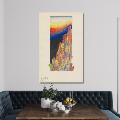 Colorata Città Di Graz Karl Wiener kwn81 quadro stampato su tela
