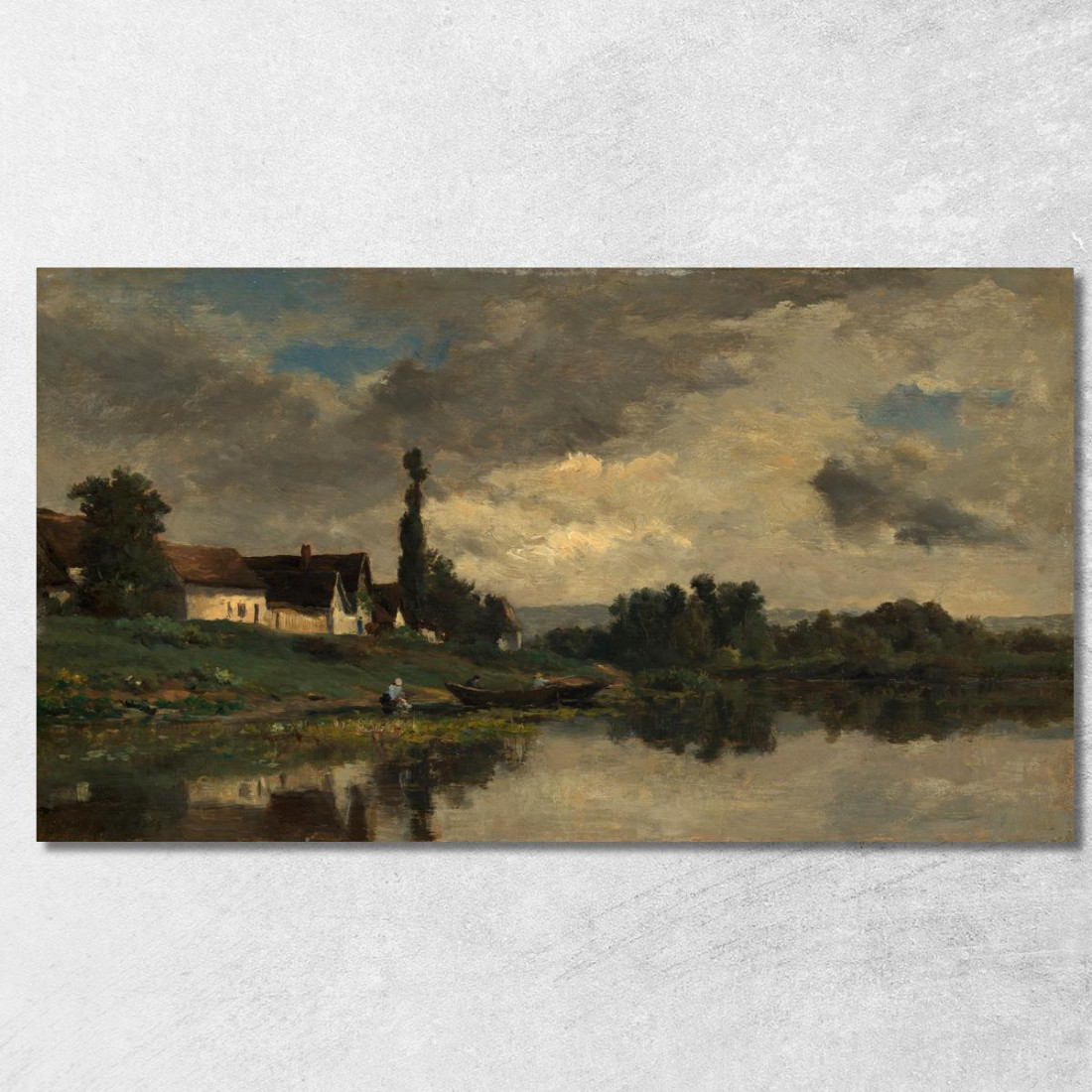 Portejoie Sulla Senna Charles François Daubigny cfd65 quadro stampato su tela Portejoie Sulla Senna Charles François Daubigny cfd65 quadro stampato su tela