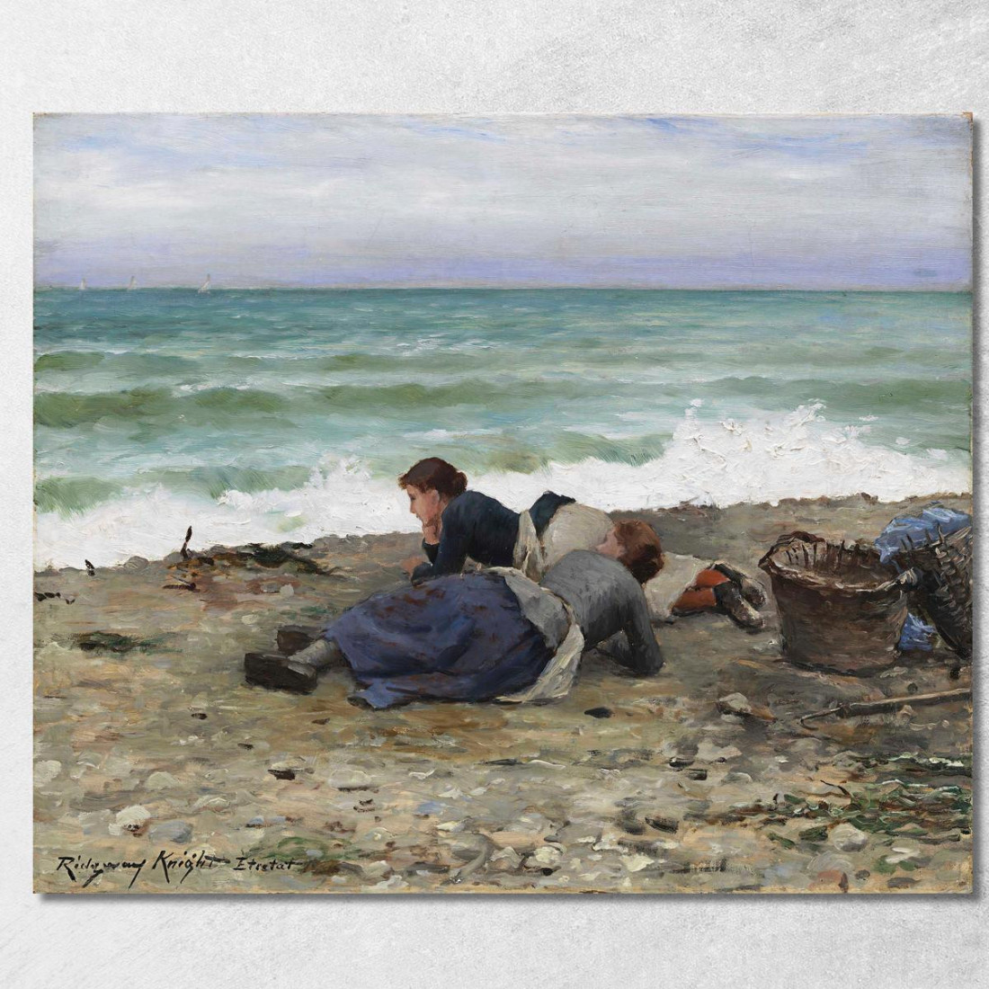 Alta Marea A Étretat Daniel Ridgway Knight drk12 quadro stampato su tela Alta Marea A Étretat Daniel Ridgway Knight drk12 quadro stampato su tela