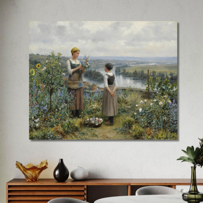 Raccolta Di Fiori Daniel Ridgway Knight drk20 quadro stampato su tela