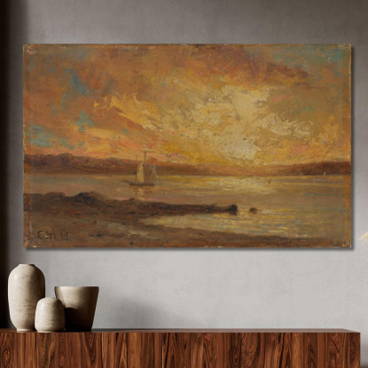 Barca Sul Mare Edward Mitchell Bannister emb2 quadro stampato su tela