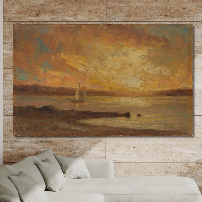Barca Sul Mare Edward Mitchell Bannister emb2 quadro stampato su tela