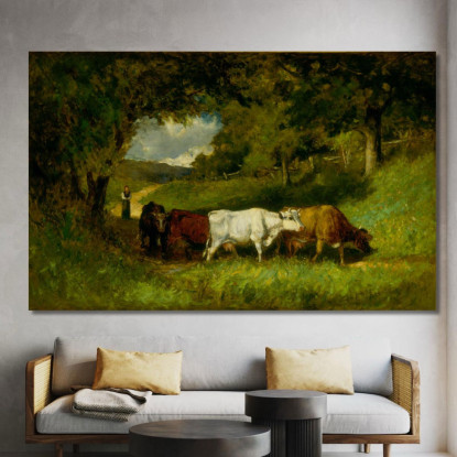 Riportando A Casa Le Mucche Edward Mitchell Bannister emb7 quadro stampato su tela