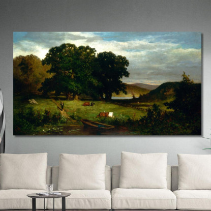 Querce Edward Mitchell Bannister emb19 quadro stampato su tela