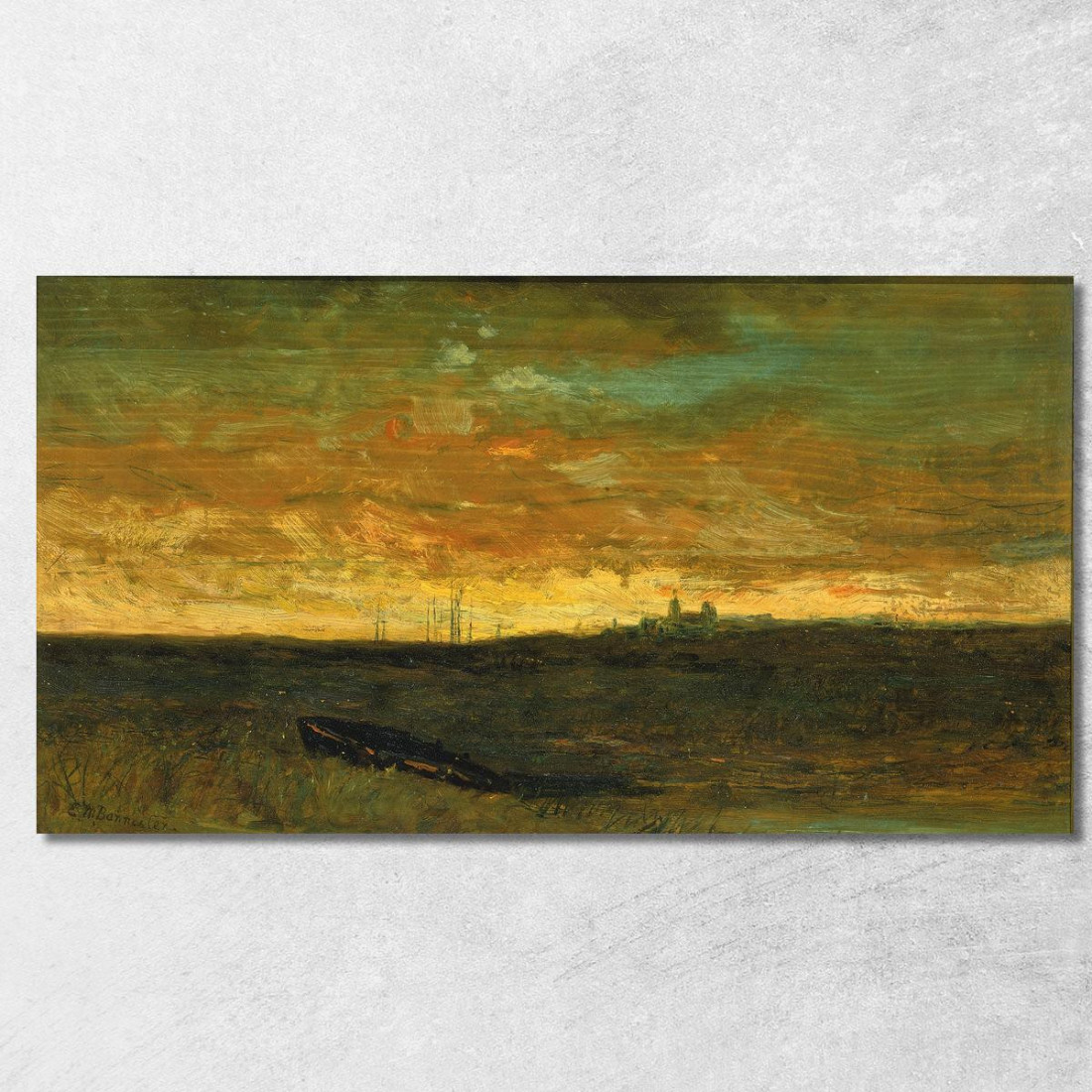 Scena Al Tramonto Edward Mitchell Bannister emb31 quadro stampato su tela Scena Al Tramonto Edward Mitchell Bannister emb31 quadro stampato su tela