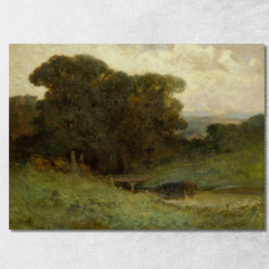 Scena Forestale Con Ponte Mucche Nel Ruscello In Primo Piano Edward Mitchell Bannister emb44 quadro stampato su tela Scena Forestale Con Ponte Mucche Nel Ruscello In Primo Piano Edward Mitchell Bannister emb44 quadro stampato su tela
