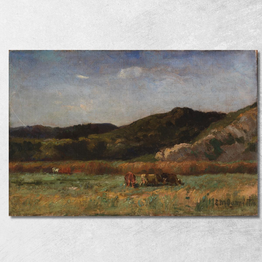 Paesaggio Con Mucche Al Pascolo Sulle Colline Edward Mitchell Bannister emb48 quadro stampato su tela Paesaggio Con Mucche Al Pascolo Sulle Colline Edward Mitchell Bannister emb48 quadro stampato su tela