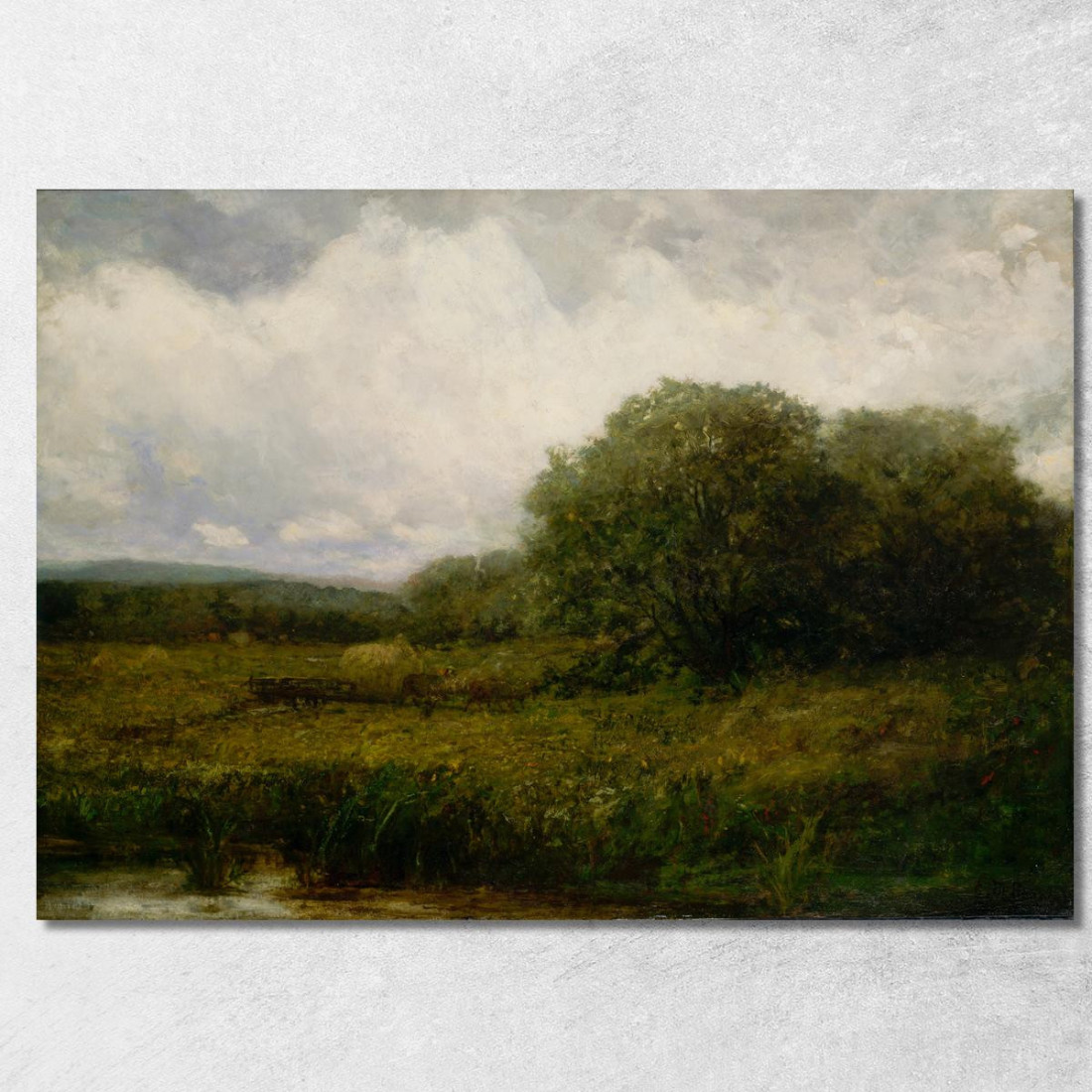 Paesaggio Con Buoi E Carro Di Fieno Che Attraversano Il Ponte Edward Mitchell Bannister emb50 quadro stampato su tela Paesaggio Con Buoi E Carro Di Fieno Che Attraversano Il Ponte Edward Mitchell Bannister emb50 quadro stampato su tela