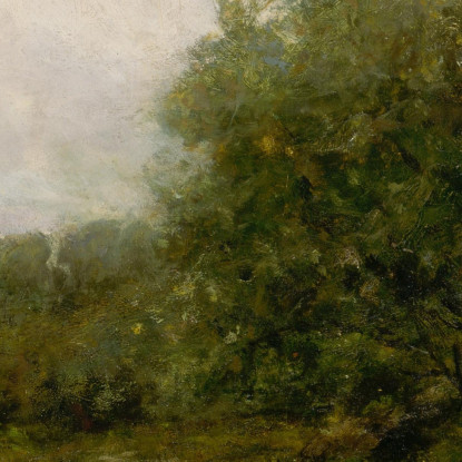 Paesaggio Con Buoi E Carro Di Fieno Che Attraversano Il Ponte Edward Mitchell Bannister emb50 quadro stampato su tela