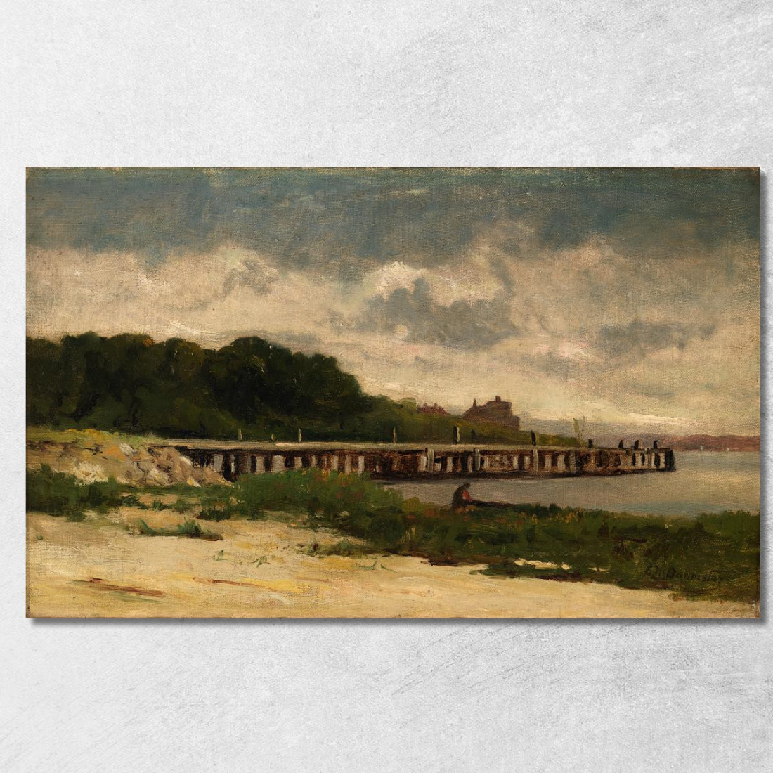 Paesaggio Con Molo Edward Mitchell Bannister emb51 quadro stampato su tela Paesaggio Con Molo Edward Mitchell Bannister emb51 quadro stampato su tela