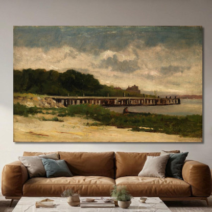 Paesaggio Con Molo Edward Mitchell Bannister emb51 quadro stampato su tela