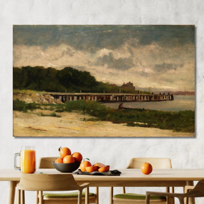 Paesaggio Con Molo Edward Mitchell Bannister emb51 quadro stampato su tela