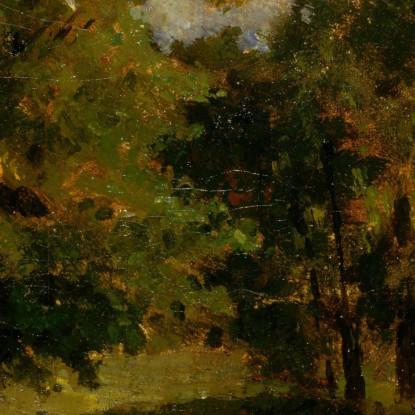 Paesaggio Barca Ormeggiata Vicino Al Ruscello Uomo Che Cammina In Primo Piano Edward Mitchell Bannister emb53 quadro stampato s