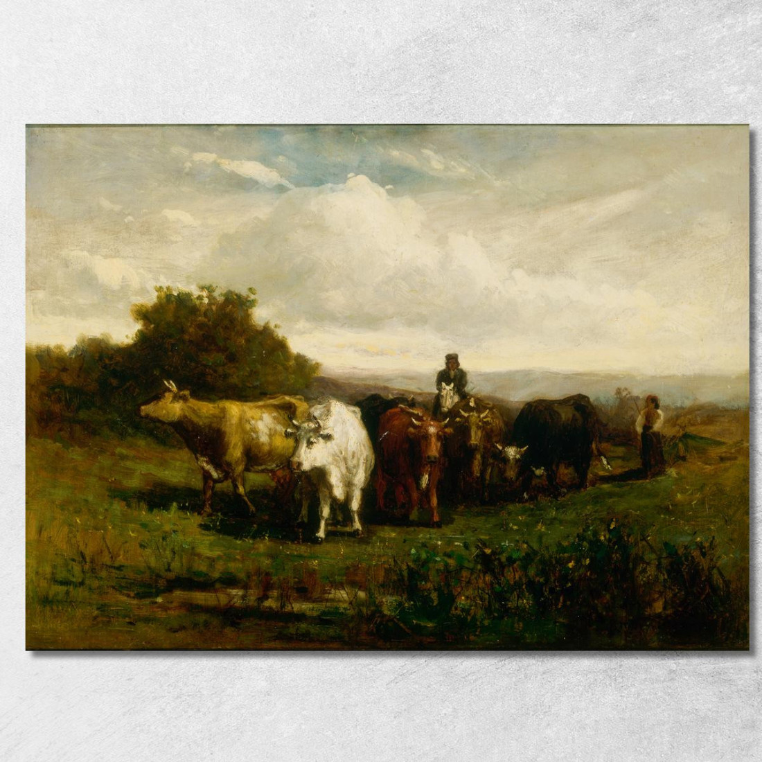 Uomo A Cavallo Donna A Piedi Che Conduce Il Bestiame Edward Mitchell Bannister emb59 quadro stampato su tela Uomo A Cavallo Donna A Piedi Che Conduce Il Bestiame Edward Mitchell Bannister emb59 quadro stampato su tela
