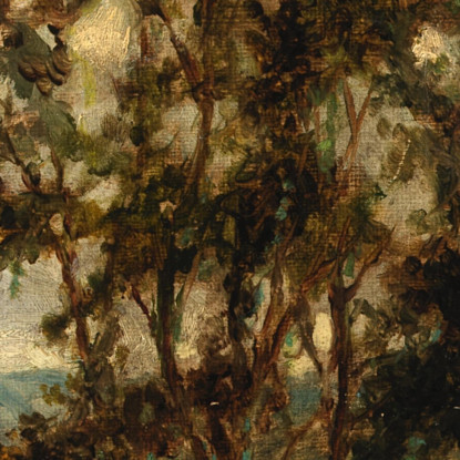 Uomo Con Mucche Al Pascolo Vicino Allo Stagno Con Casa E Alberi Sullo Sfondo Edward Mitchell Bannister emb61 quadro stampato su