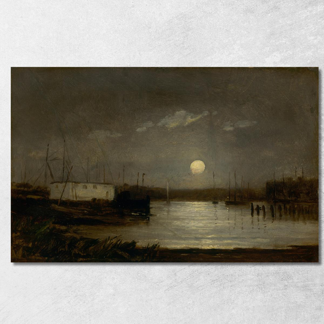 Luna Su Un Porto Scena Al Molo Con Luna Piena E Alberi Delle Barche Edward Mitchell Bannister emb63 quadro stampato su tela Luna Su Un Porto Scena Al Molo Con Luna Piena E Alberi Delle Barche Edward Mitchell Bannister emb63 quadro stampato su tela