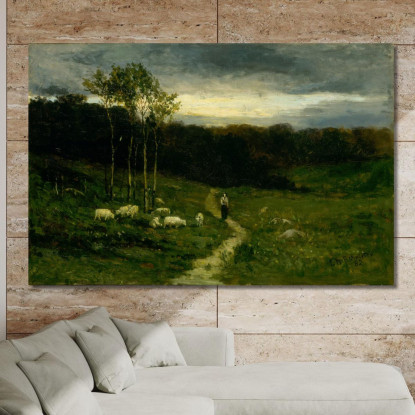 Donna Che Cammina Lungo Il Sentiero Edward Mitchell Bannister emb67 quadro stampato su tela