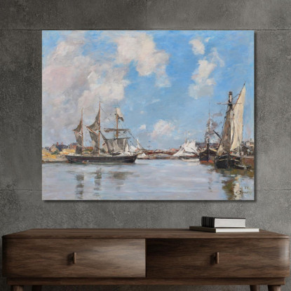 Deauville Il Bacino Eugène Boudin ebd36 quadro stampato su tela