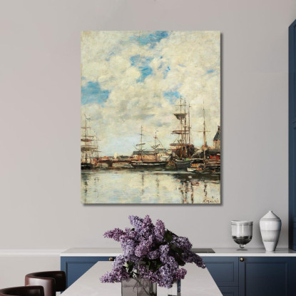 Dunkerque Velieri All’Ormeggio Eugène Boudin ebd41 quadro stampato su tela