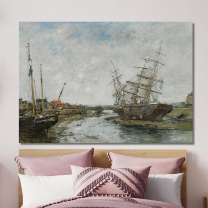 La Touques – Bassa Marea Eugène Boudin ebd69 quadro stampato su tela