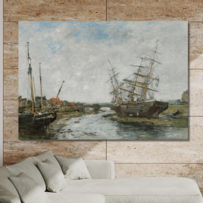 La Touques – Bassa Marea Eugène Boudin ebd69 quadro stampato su tela