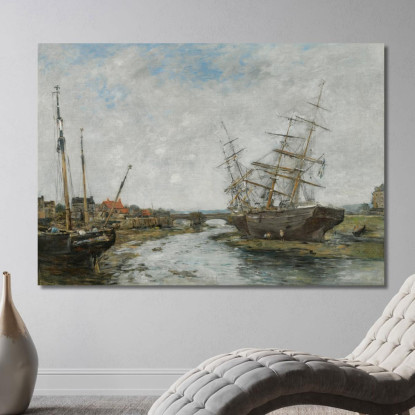 La Touques – Bassa Marea Eugène Boudin ebd69 quadro stampato su tela
