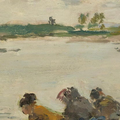 Lavandaie Sulla Riva Della Touques Eugène Boudin ebd70 quadro stampato su tela