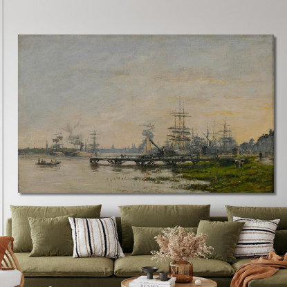 Il Porto Di Bordeaux Visto Dal Molo Di Bacalan Eugène Boudin ebd84 quadro stampato su tela