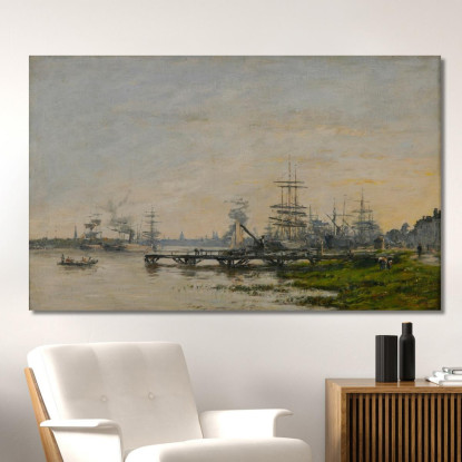 Il Porto Di Bordeaux Visto Dal Molo Di Bacalan Eugène Boudin ebd84 quadro stampato su tela