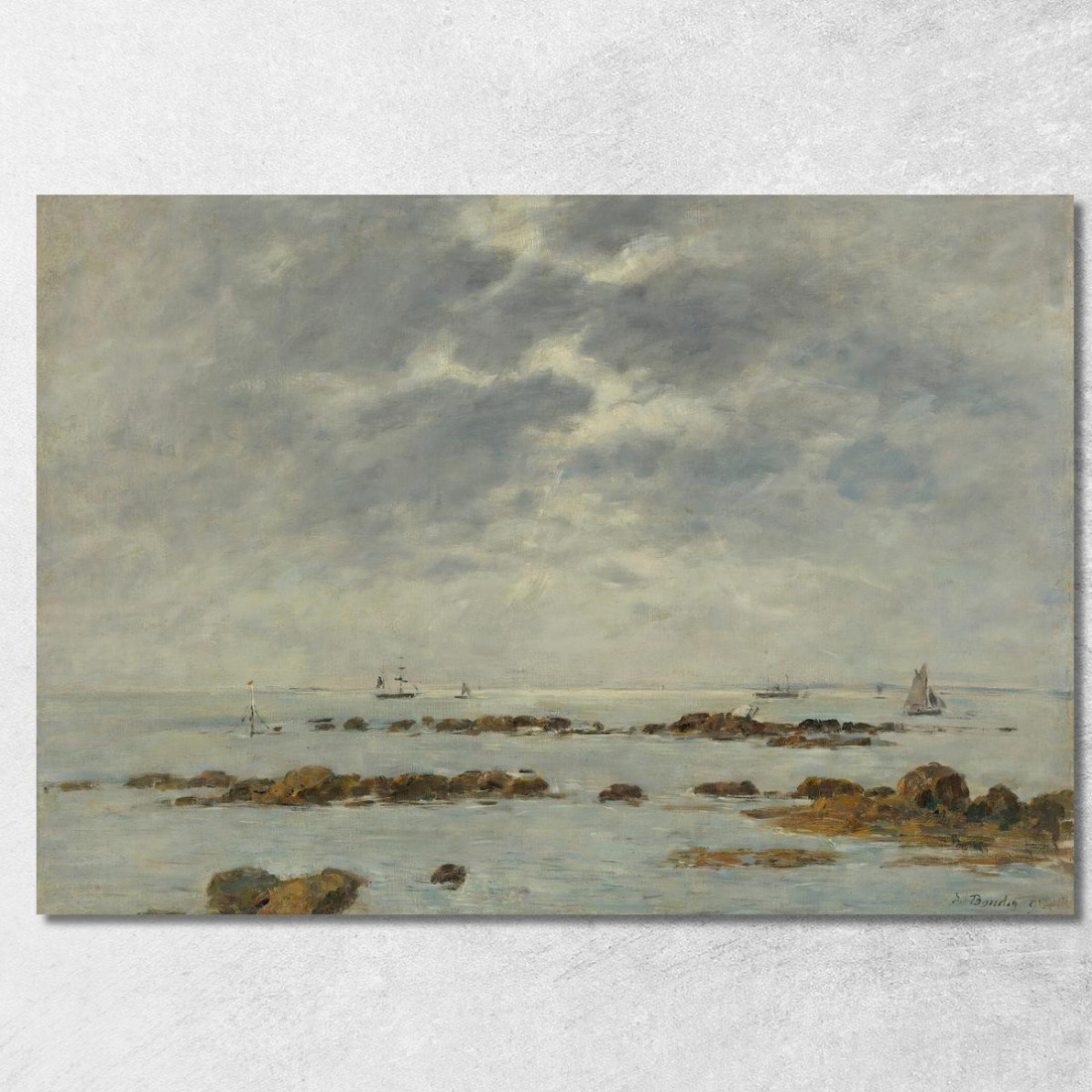 Marina A St. Vaast-La Hougue Manica Eugène Boudin ebd91 quadro stampato su tela Marina A St. Vaast-La Hougue Manica Eugène Boudin ebd91 quadro stampato su tela