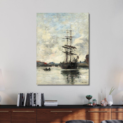 Nave Sulla Touques Eugène Boudin ebd126 quadro stampato su tela