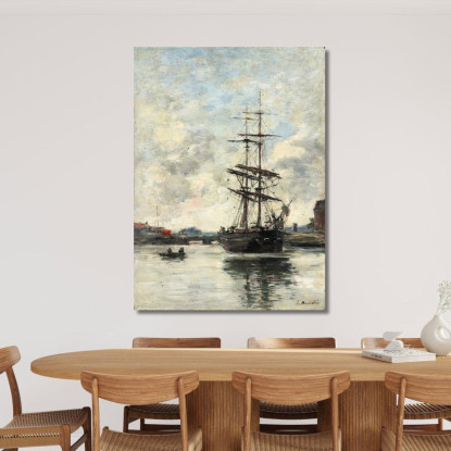 Nave Sulla Touques Eugène Boudin ebd126 quadro stampato su tela