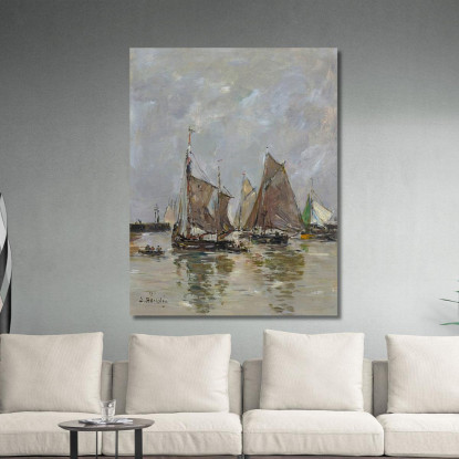 Trouville La Partenza Dei Sardinieri Eugène Boudin ebd155 quadro stampato su tela