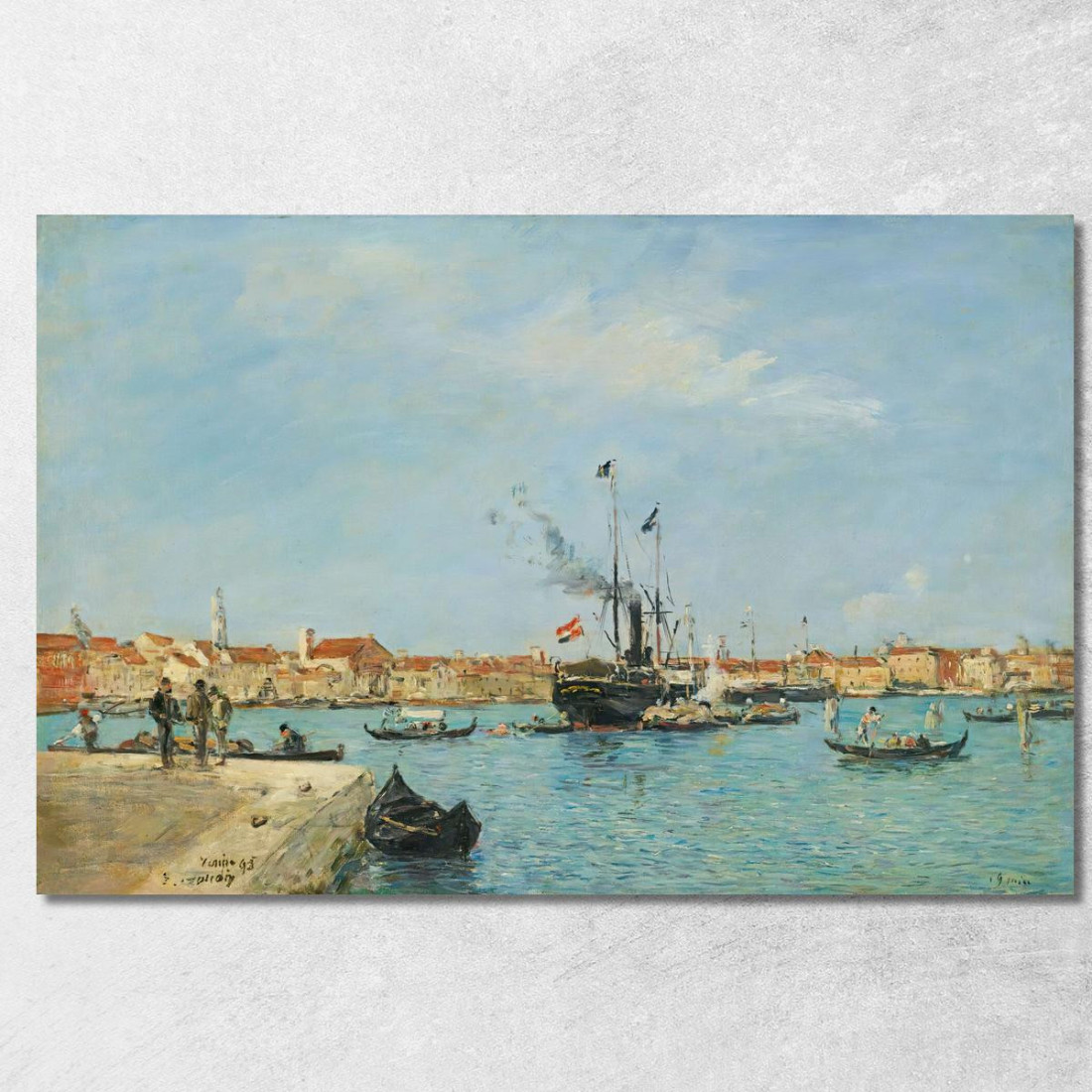 Venezia Il Canal Grande Vapori E Gondole Eugène Boudin ebd168 quadro stampato su tela Venezia Il Canal Grande Vapori E Gondole Eugène Boudin ebd168 quadro stampato su tela