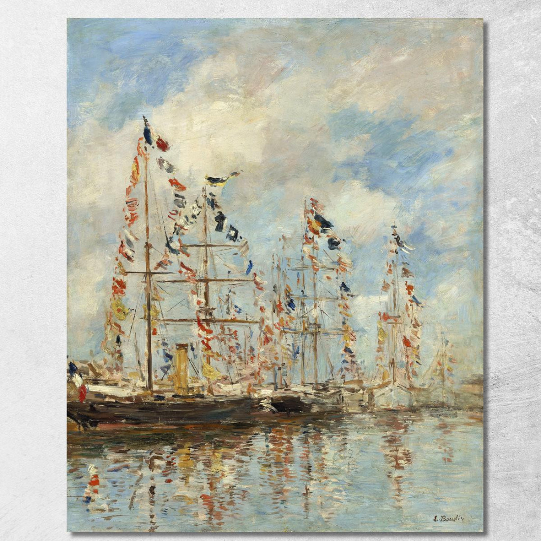 Bacino Degli Yacht A Trouville-Deauville Eugène Boudin ebd185 quadro stampato su tela Bacino Degli Yacht A Trouville-Deauville Eugène Boudin ebd185 quadro stampato su tela