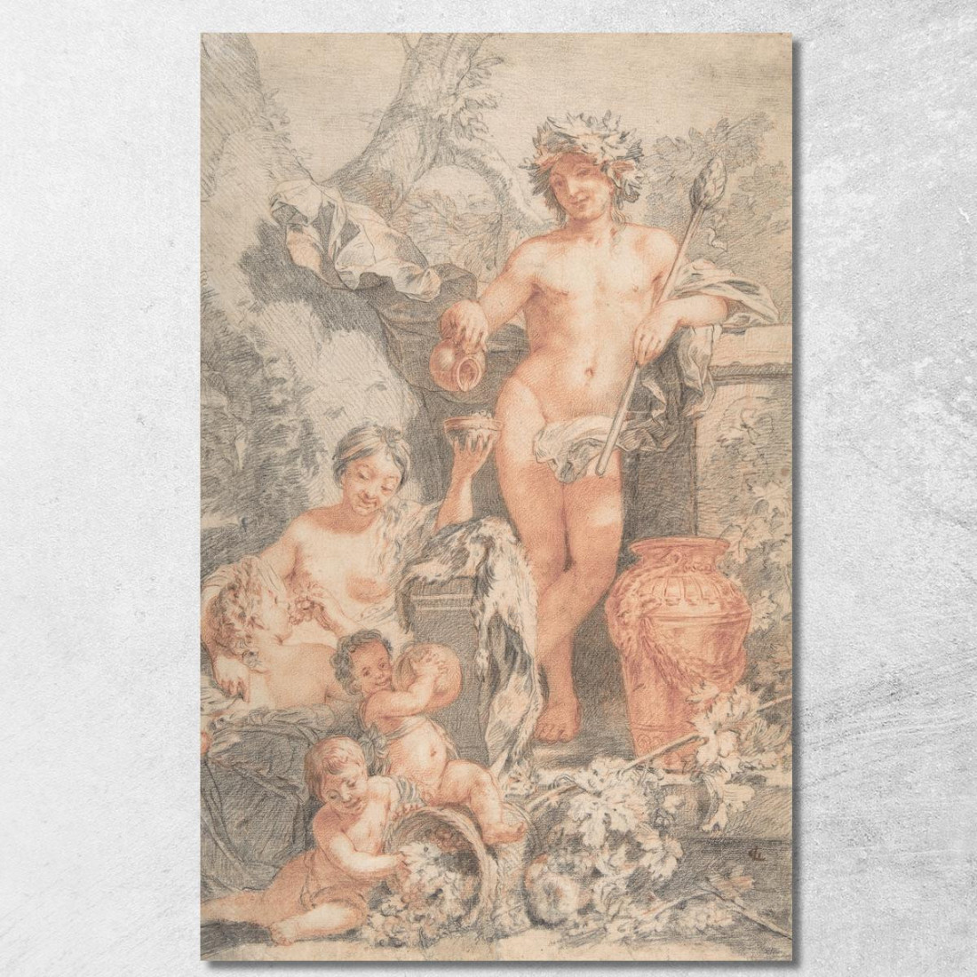 Scena Arcadica Con Bacco Gerard de Lairesse gdl6 quadro stampato su tela Scena Arcadica Con Bacco Gerard de Lairesse gdl6 quadro stampato su tela
