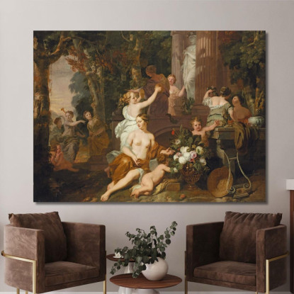 Ninfe E Baccanti Rendono Omaggio Al Tempio Di Flora Gerard de Lairesse gdl21 quadro stampato su tela