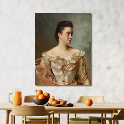 Ritratto Di Una Dama In Rosa Gustave Jean Jacquet gjj5 quadro stampato su tela
