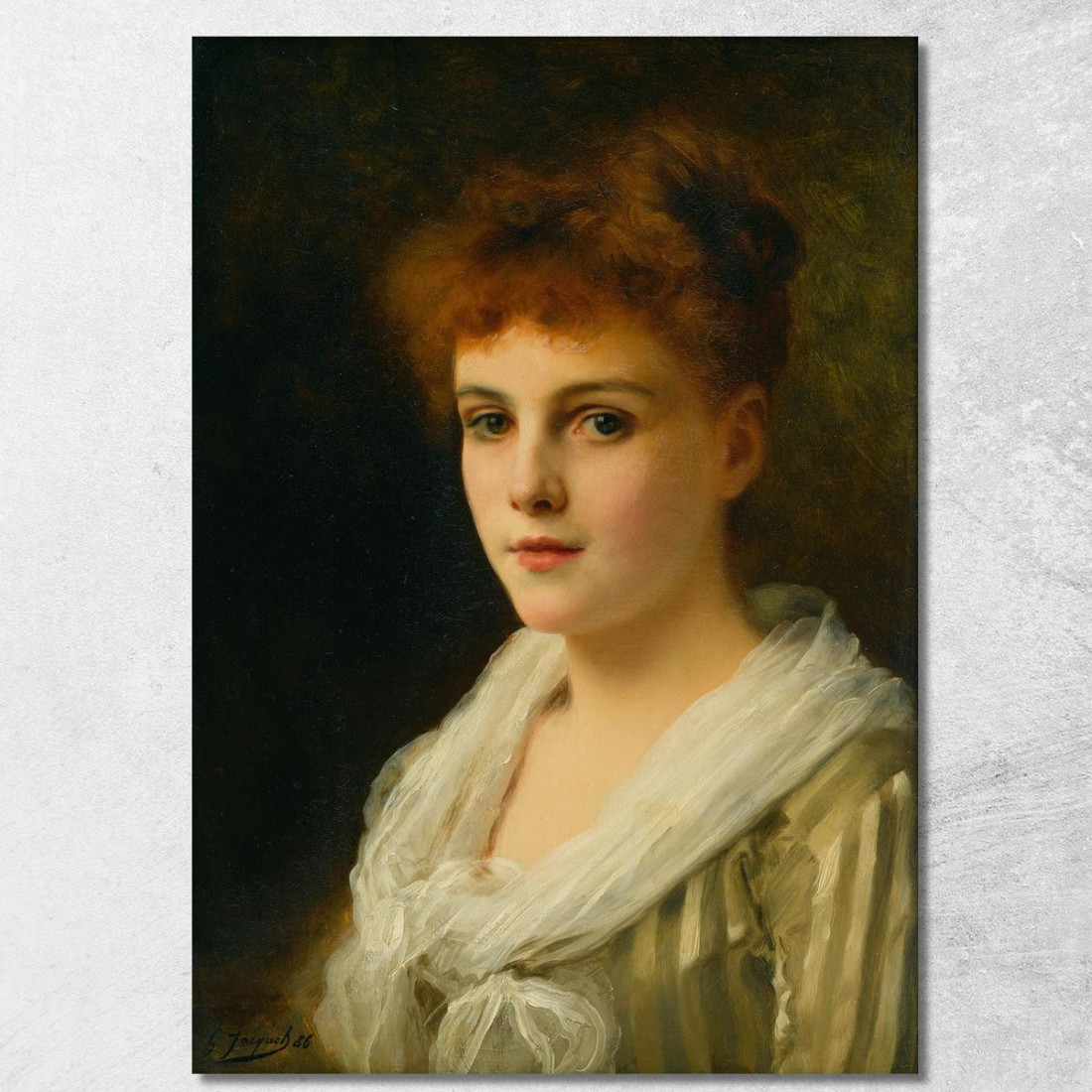 Una Bellezza Dai Capelli Ramati Gustave Jean Jacquet gjj8 quadro stampato su tela Una Bellezza Dai Capelli Ramati Gustave Jean Jacquet gjj8 quadro stampato su tela