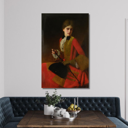 Ragazza In Abito Da Equitazione Gustave Jean Jacquet gjj11 quadro stampato su tela
